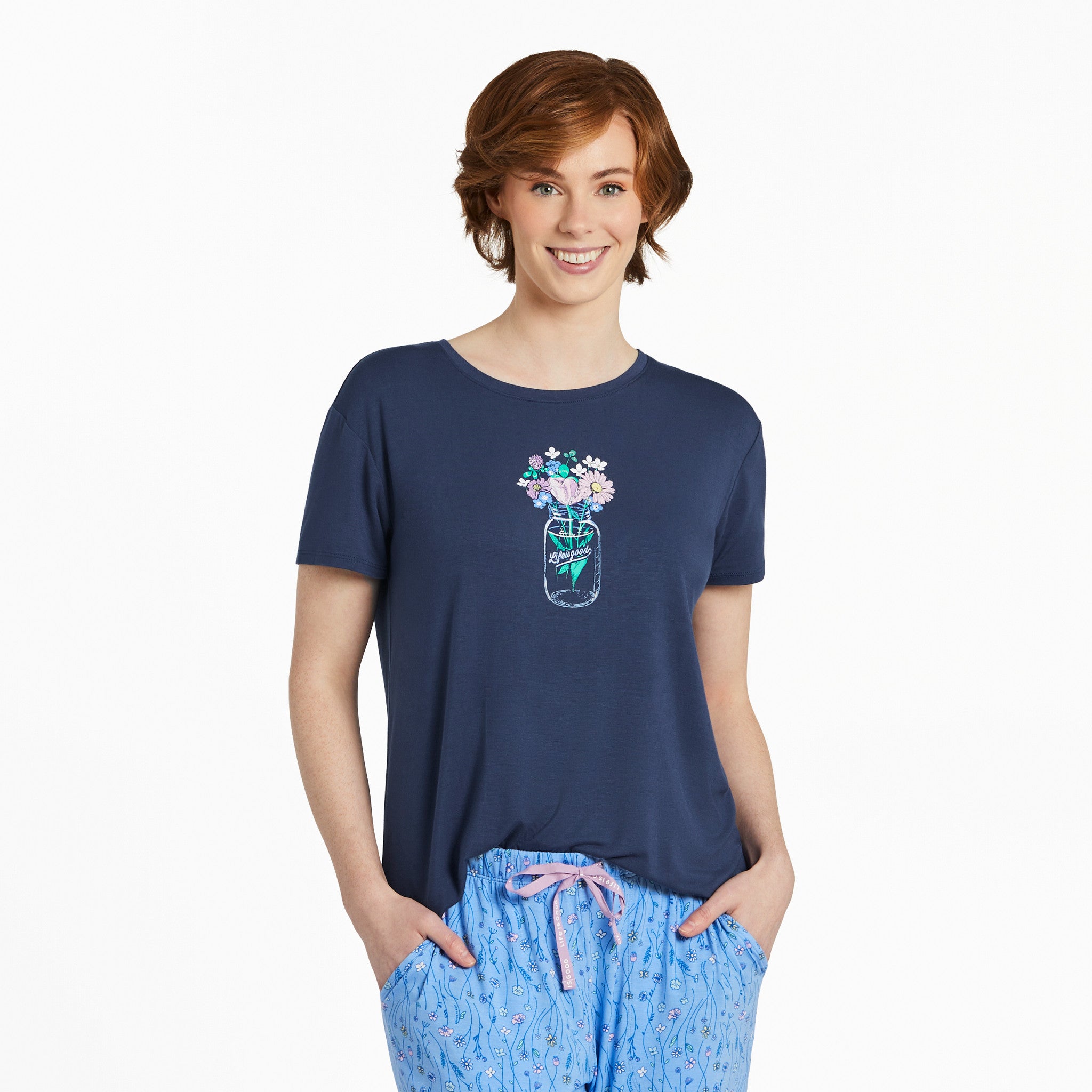 Women's Jar Bouquet Lightweight Sleep Tee