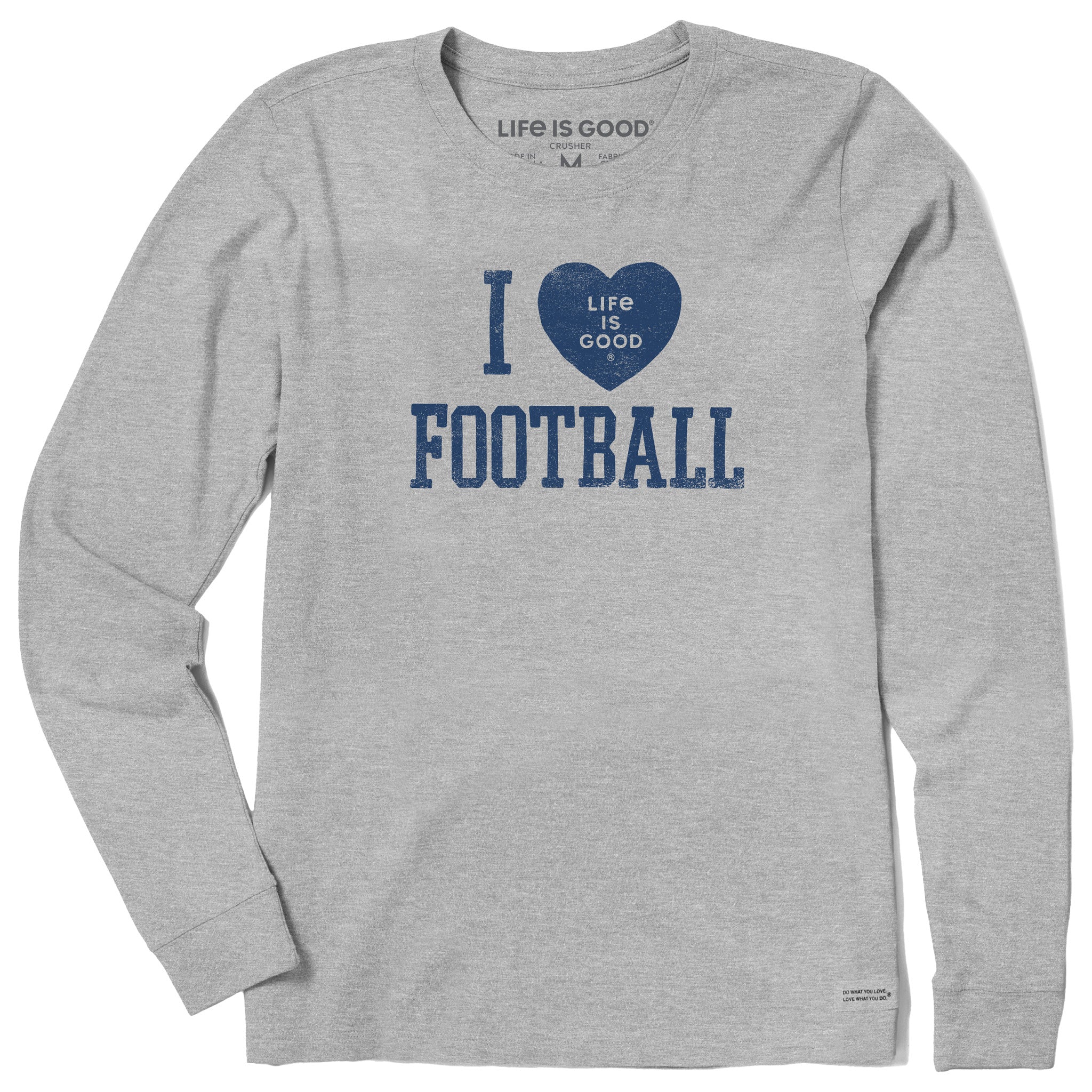 Women's Love Football Long Sleeve Crusher Tee