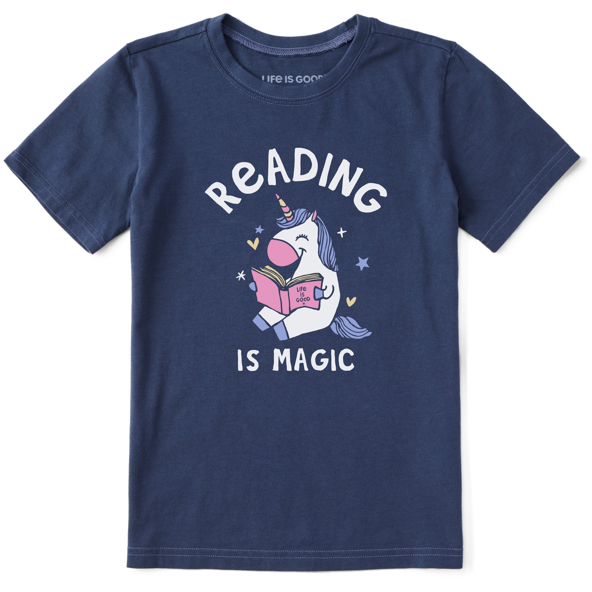 Kids Reading is Magic Unicorn Short Sleeve Crusher Tee