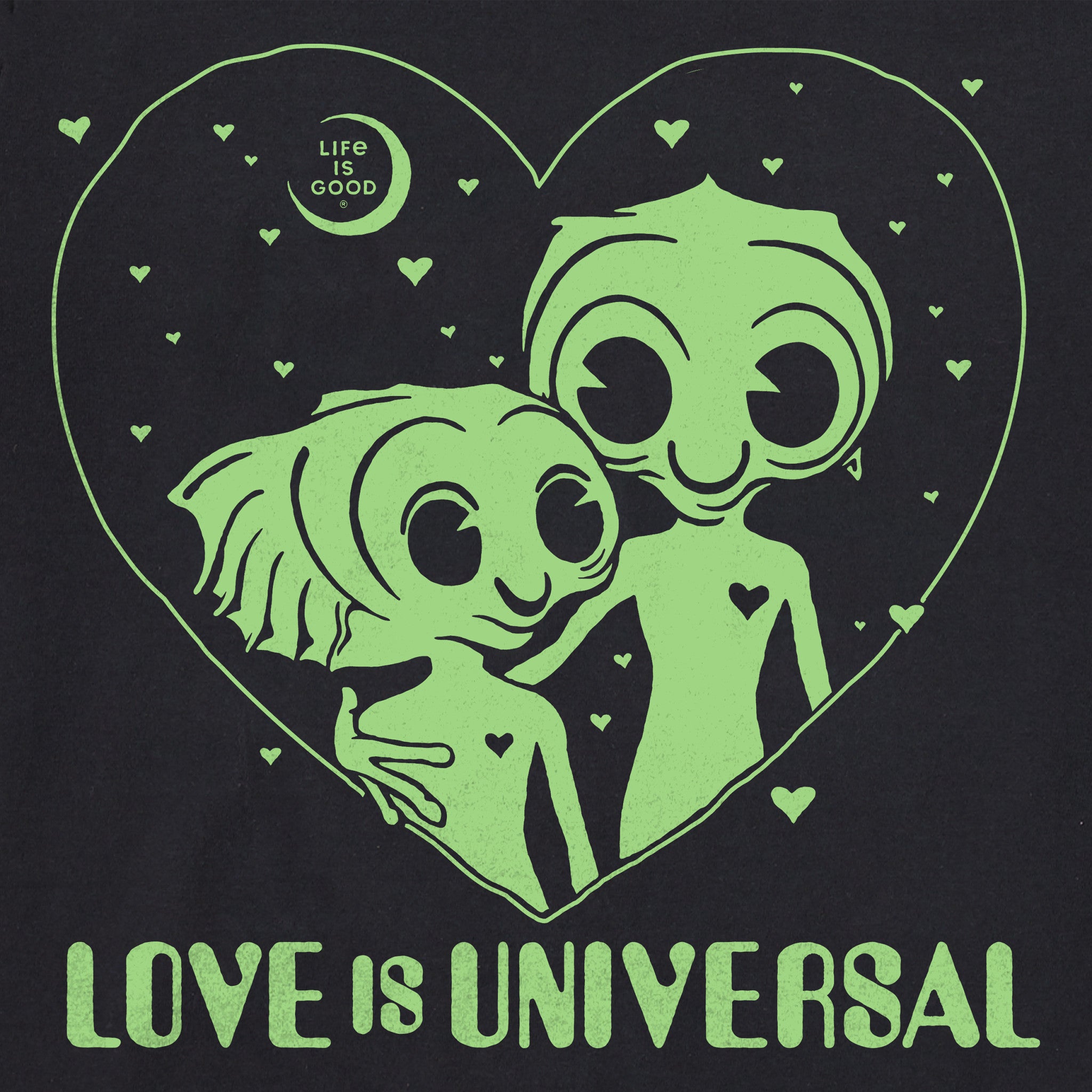 Women's Love is Universal Aliens Long Sleeve Crusher Boxy Tee