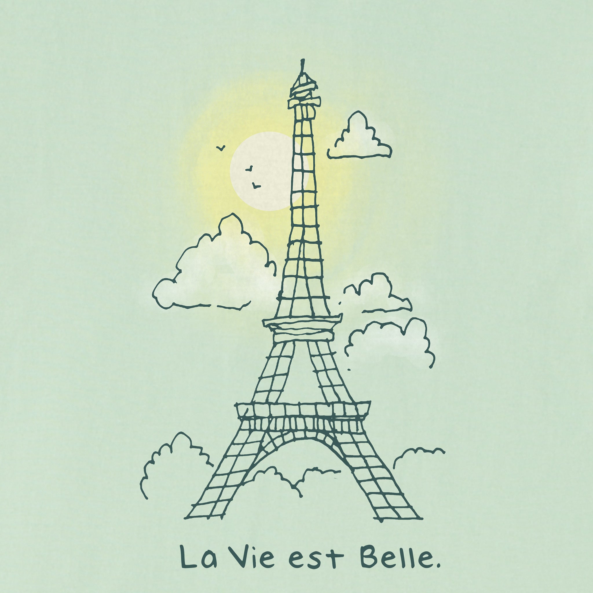 Women's La Vie Est Belle Eiffel Tower Short Sleeve Tee